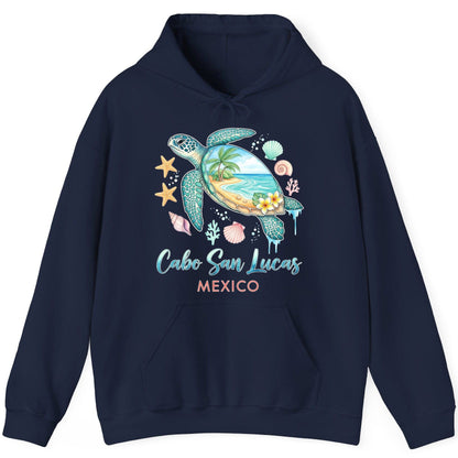 Cabo San Lucas Mexico sea turtle Hoodie Navy product mockup