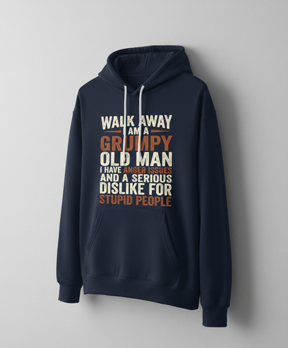 Grumpy Old Man Funny Sarcastic Saying Hoodie - Navy