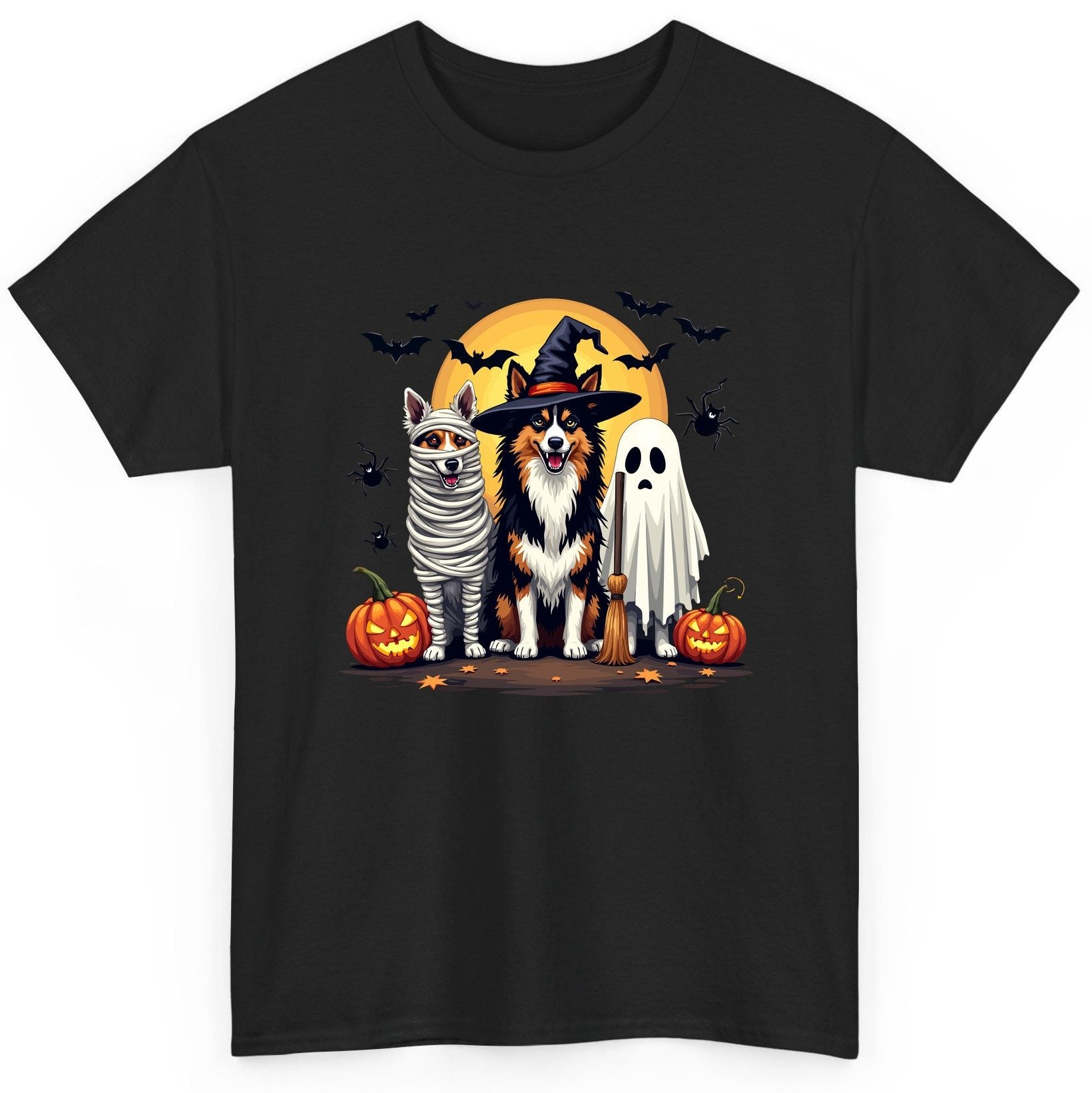 Halloween Dogs in Costumes Halloween dogs T-Shirt Black product mockup