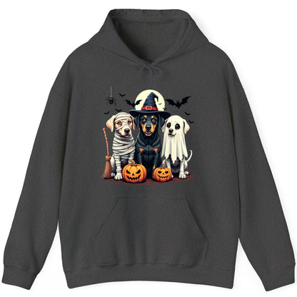 Halloween Dogs in Costumes dogs in Halloween costumes Hoodie Dark Heather product mockup