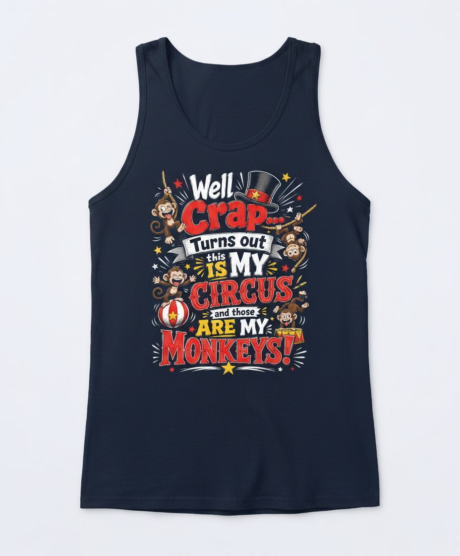 Well Crap Turns Out This IS MY CIRCUS and Those ARE MY Tank Top - product mockup - Navy