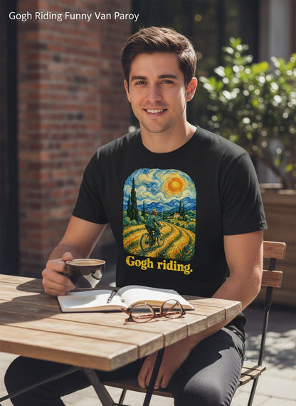 Gogh Riding van gogh parody T-Shirt Black lifestyle mockup