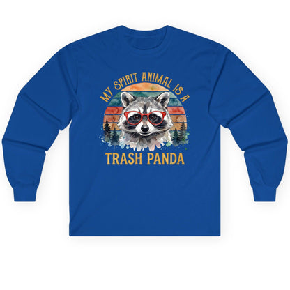 My Spirit Animal Is a Trash Panda raccoon Long Sleeve Tee Royal product mockup