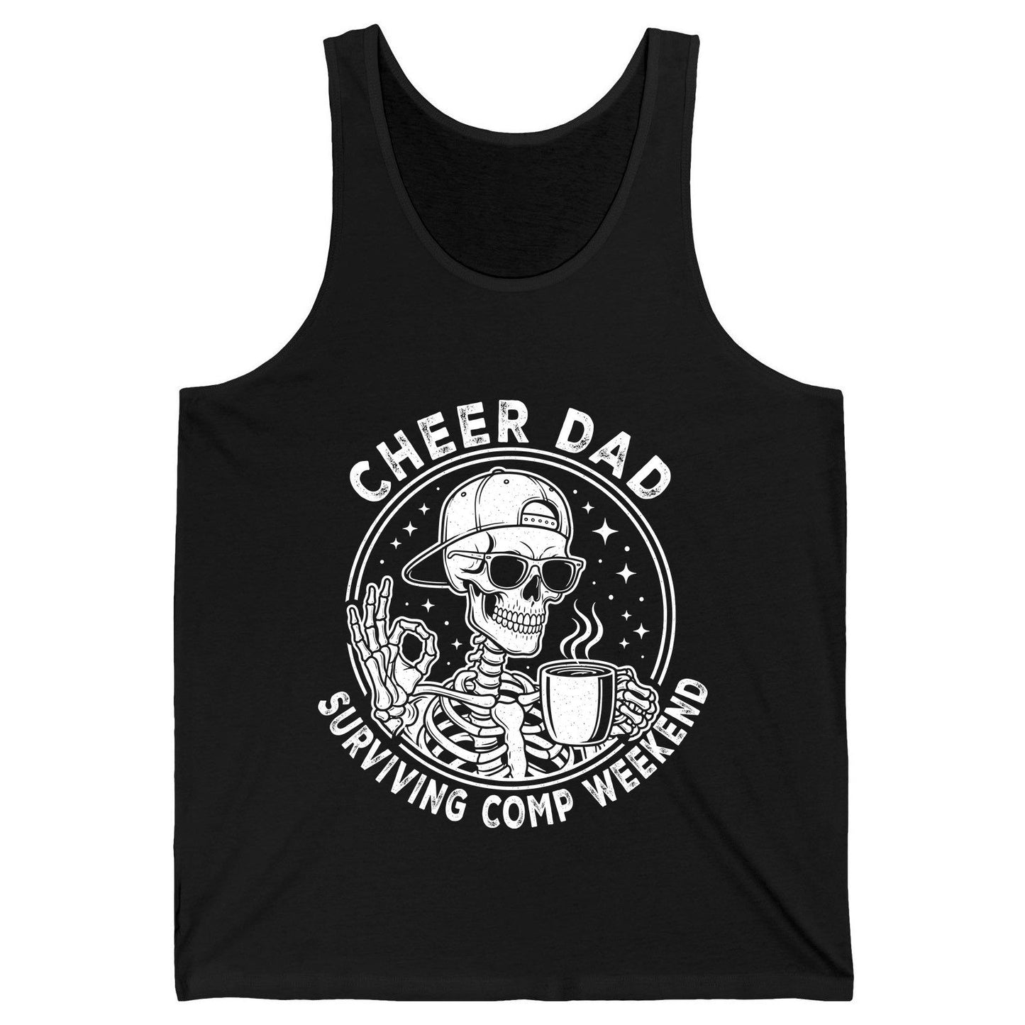 Cheer Dad Surviving Comp Weekend cheer dad Tank Top Black product mockup