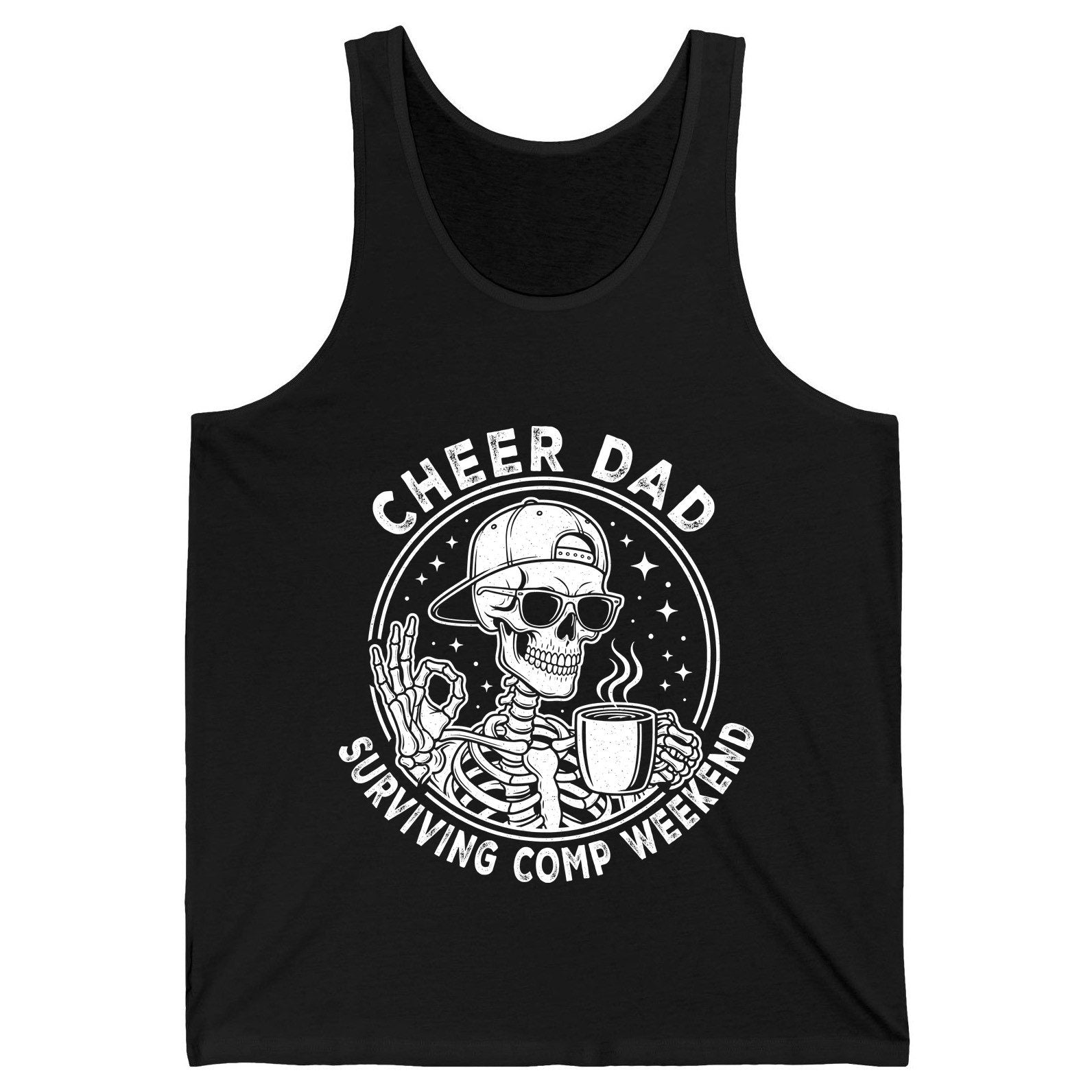 Cheer Dad Surviving Comp Weekend cheer dad Tank Top Black product mockup