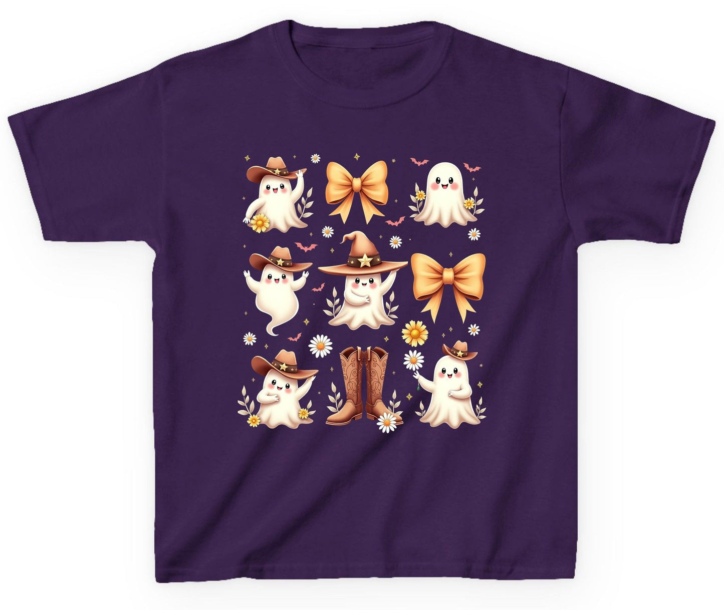Boo Haw Cute Ghost cute ghost Youth T-Shirt Purple product mockup