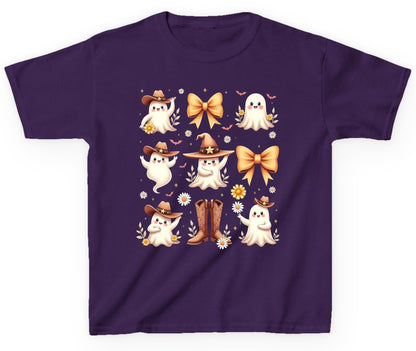 Boo Haw Cute Ghost cute ghost Youth T-Shirt Purple product mockup