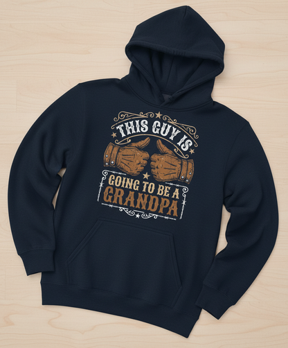This Guy Is Going To Be A Grandpa Western Style Announcement Hoodie - Navy