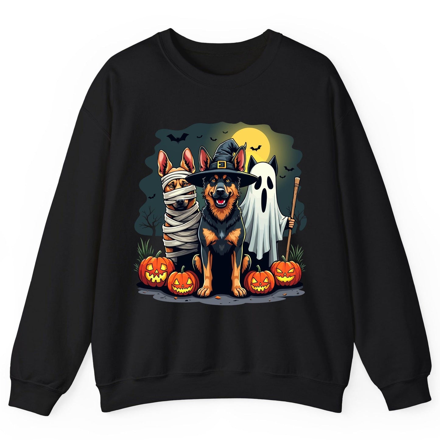 Halloween Dogs in Costumes Halloween dogs Sweatshirt Black product mockup