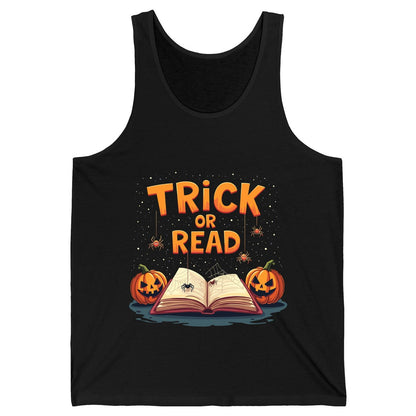 Trick or Read Halloween Tank Top Black product mockup