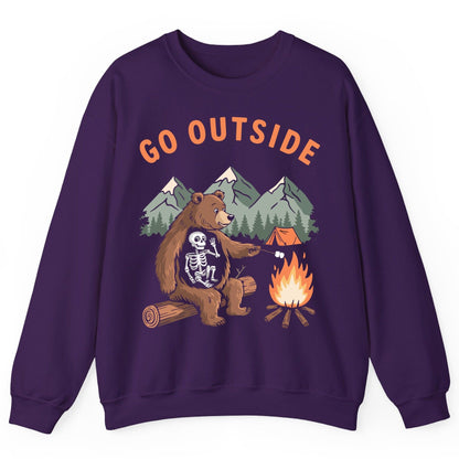 Go Outside funny bear Sweatshirt Purple product mockup