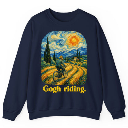 Gogh Riding van gogh parody Sweatshirt Navy product mockup