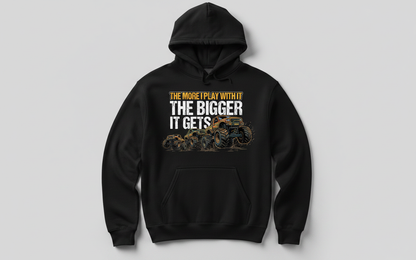 The More I Play With It The Bigger It Gets Monster Truck Hoodie - Black