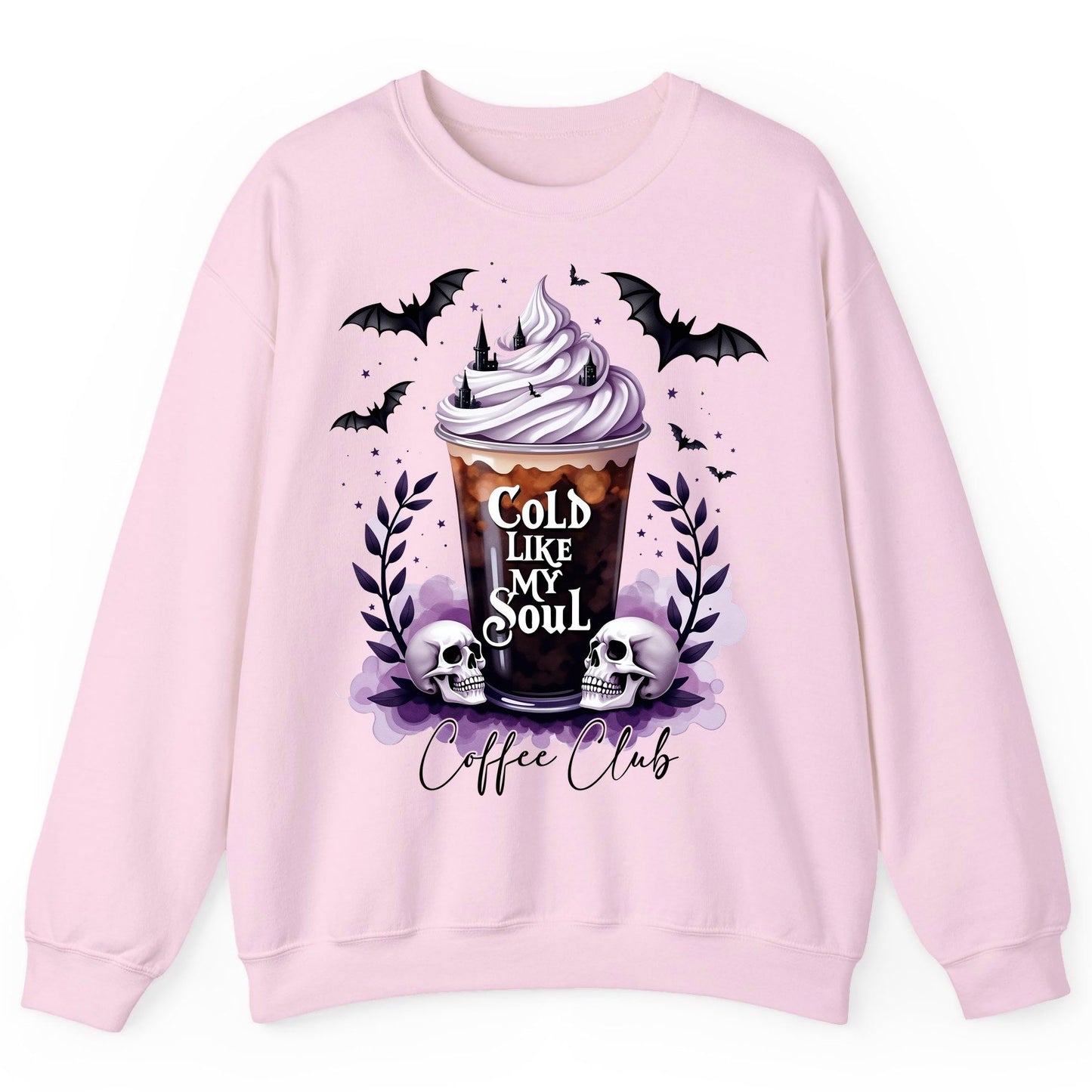 Cold Like My Soul gothic iced coffee Sweatshirt Light Pink product mockup