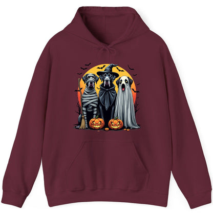Halloween Dogs in Costumes Halloween dogs Hoodie Maroon product mockup