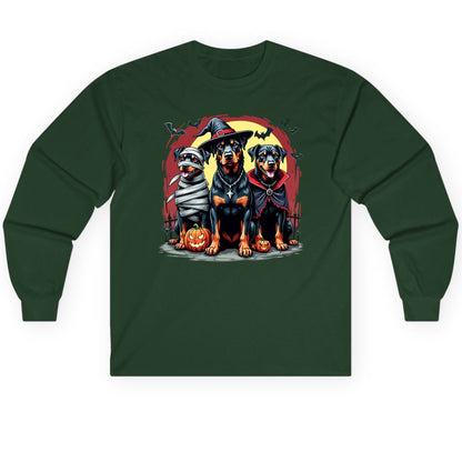 Rottweiler Halloween Costumes rottweiler Long Sleeve Tee Forest Green product mockup