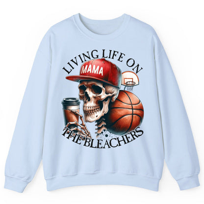 Living Life on the Bleachers Mama basketball mom Sweatshirt Light Blue product mockup