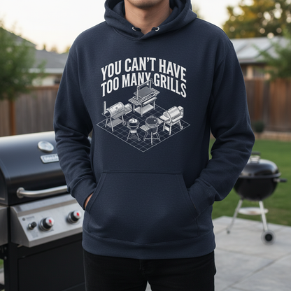 You Can't Have Too Many Grills BBQ Design Hoodie - Navy