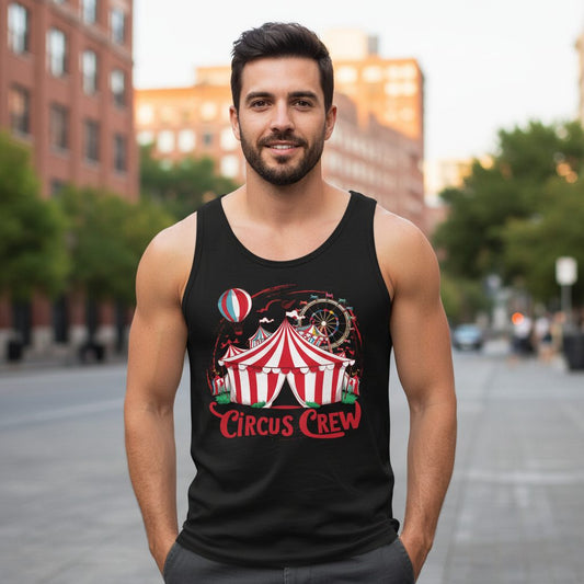 Circus Crew circus Tank Top Black lifestyle mockup