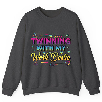 Twinning with My Work Bestie work bestie Sweatshirt Dark Heather product mockup