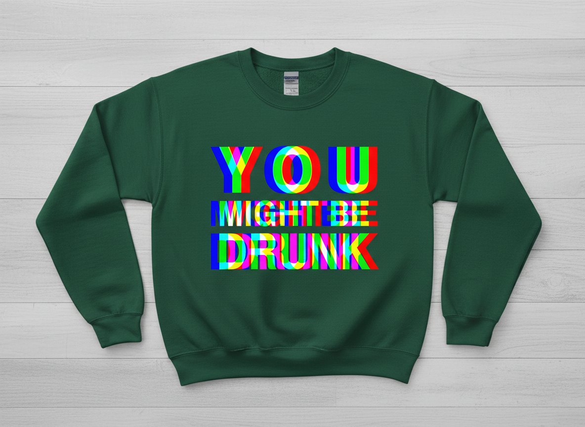 You Might Be Drunk Funny Party Humor Sweatshirt - Forest Green