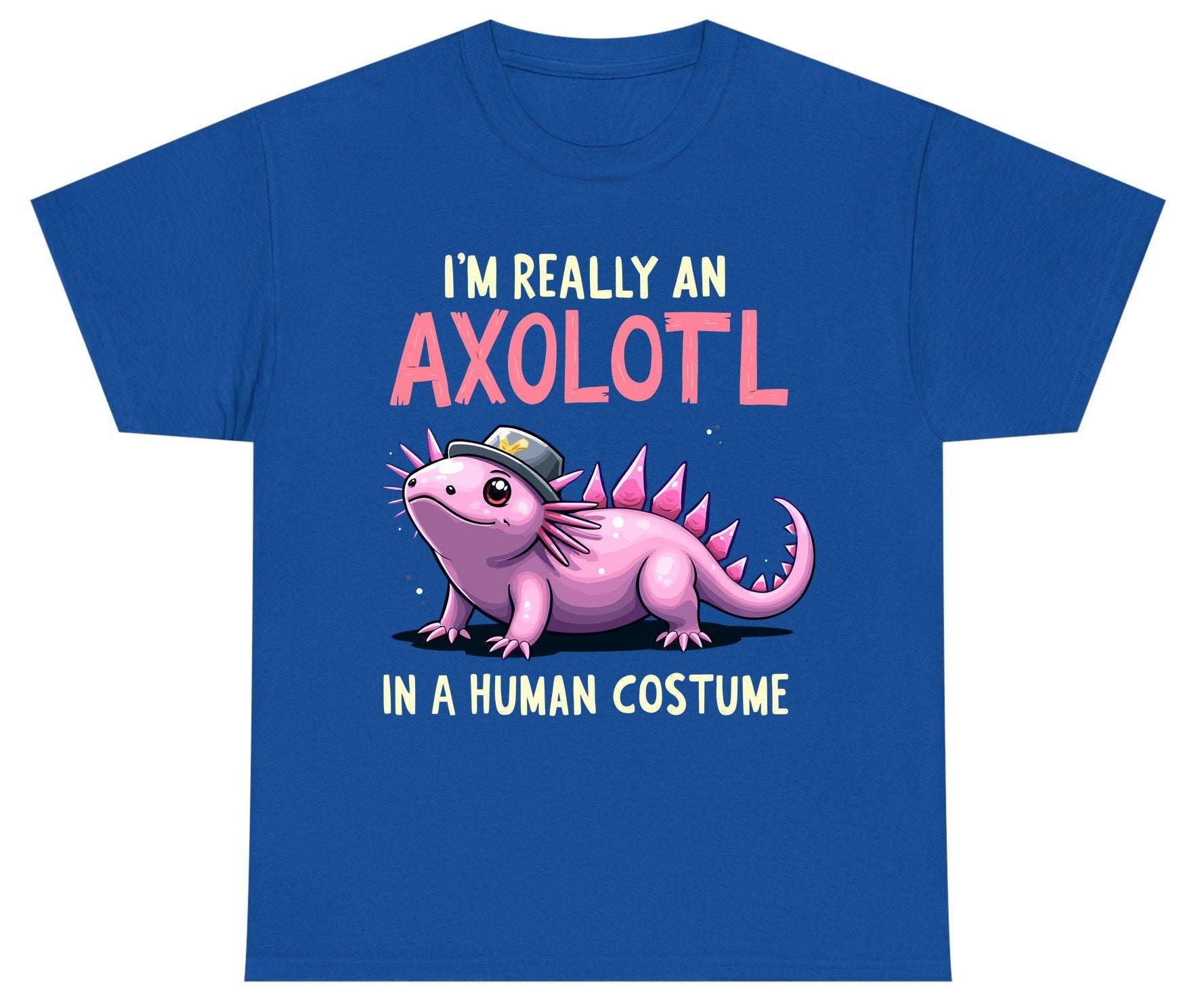 I'm Really an Axolotl in a Human Costume axolotl Youth T-Shirt Royal product mockup