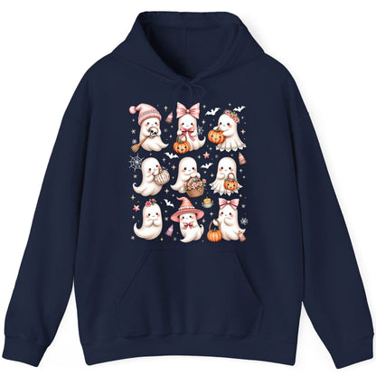 Cute Pink Halloween Ghosts cute Halloween ghosts Hoodie Navy product mockup