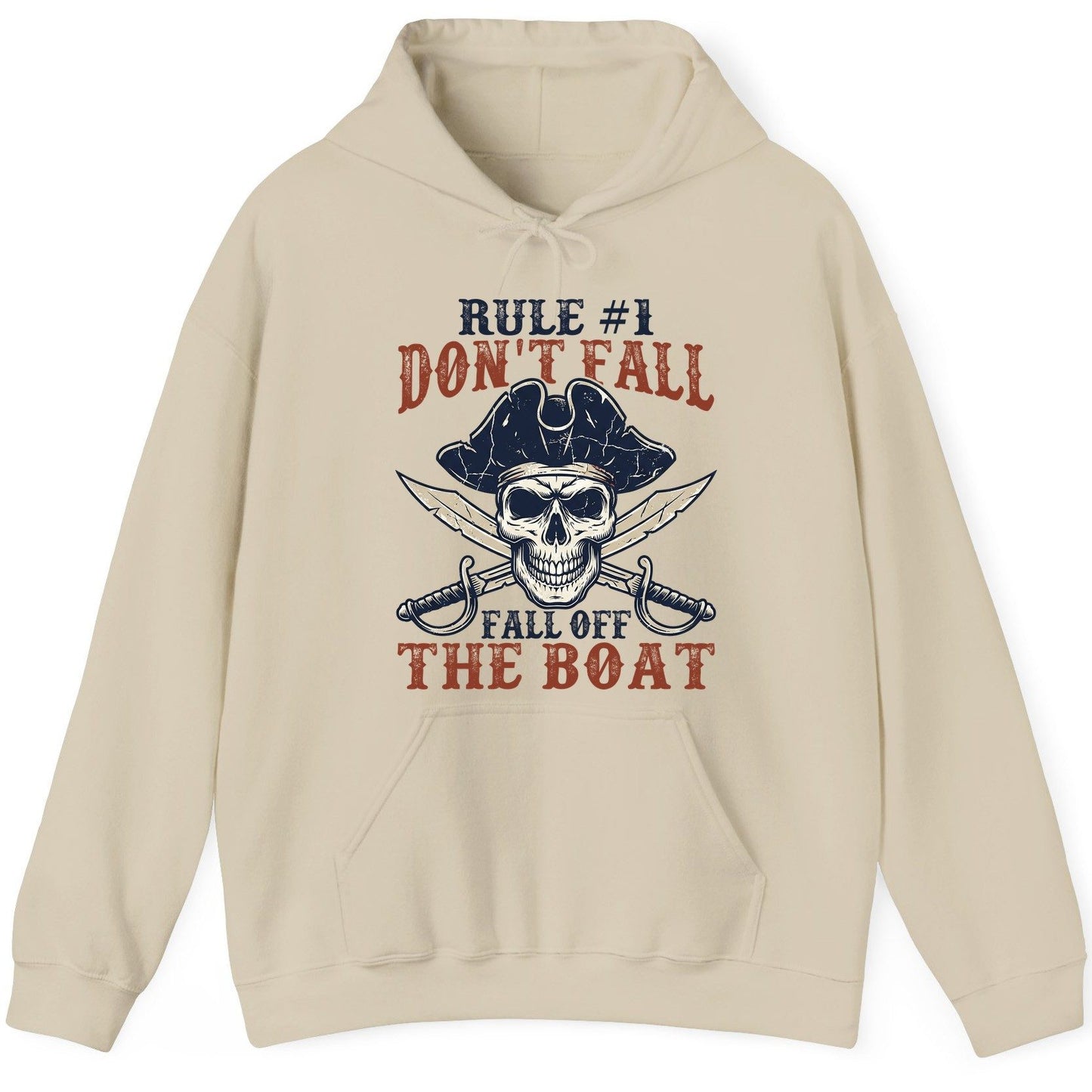 Rule 1 Don't Fall Off the Boat pirate Hoodie Sand product mockup