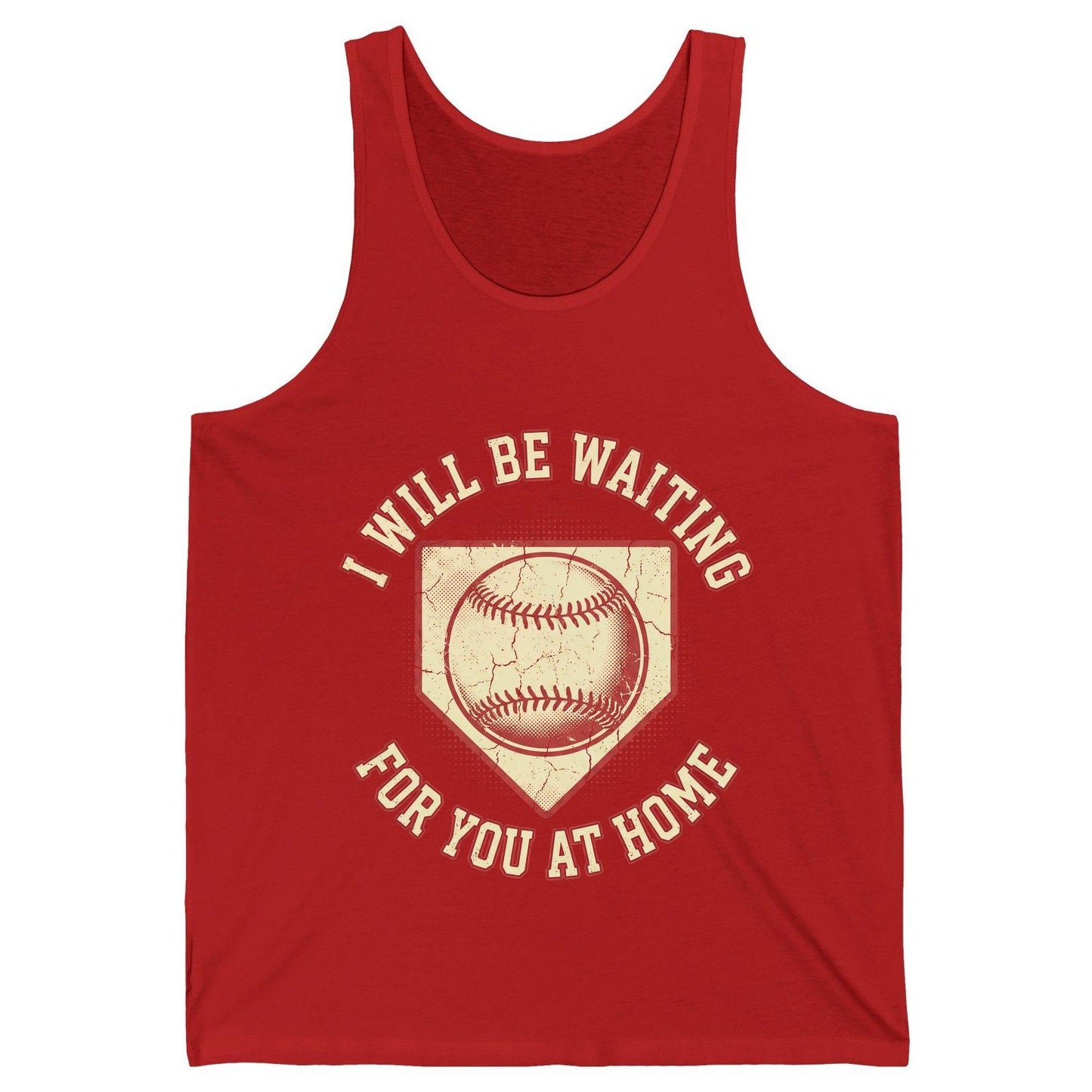 I Will Be Waiting for You at Home baseball Tank Top Red product mockup