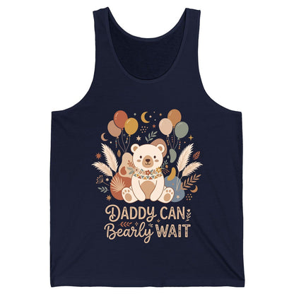 Daddy Can Bearly Wait Baby Shower Tank Top - product mockup - Navy