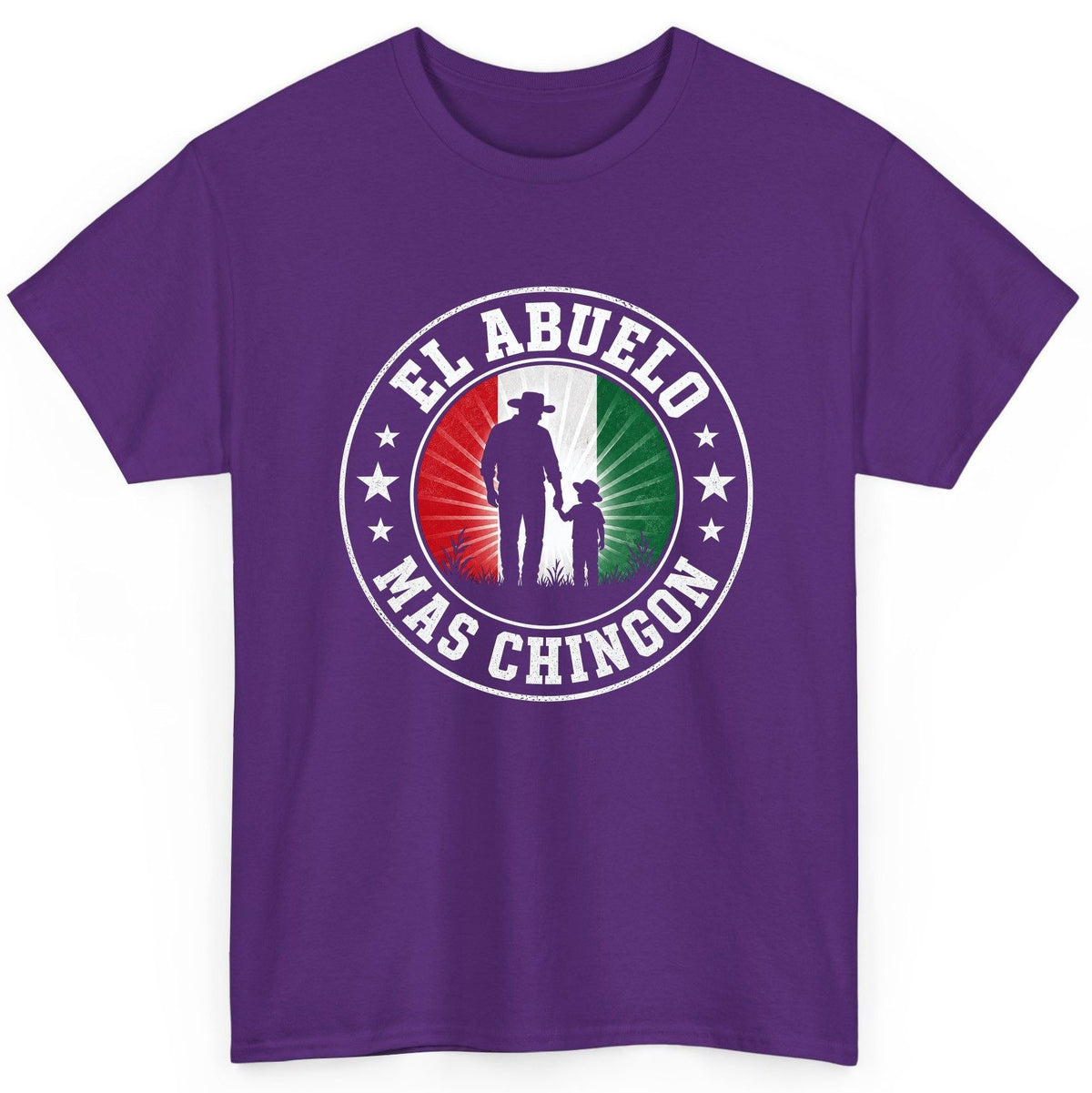 El Abuelo Mas Chingon mexican grandfather T-Shirt Purple product mockup