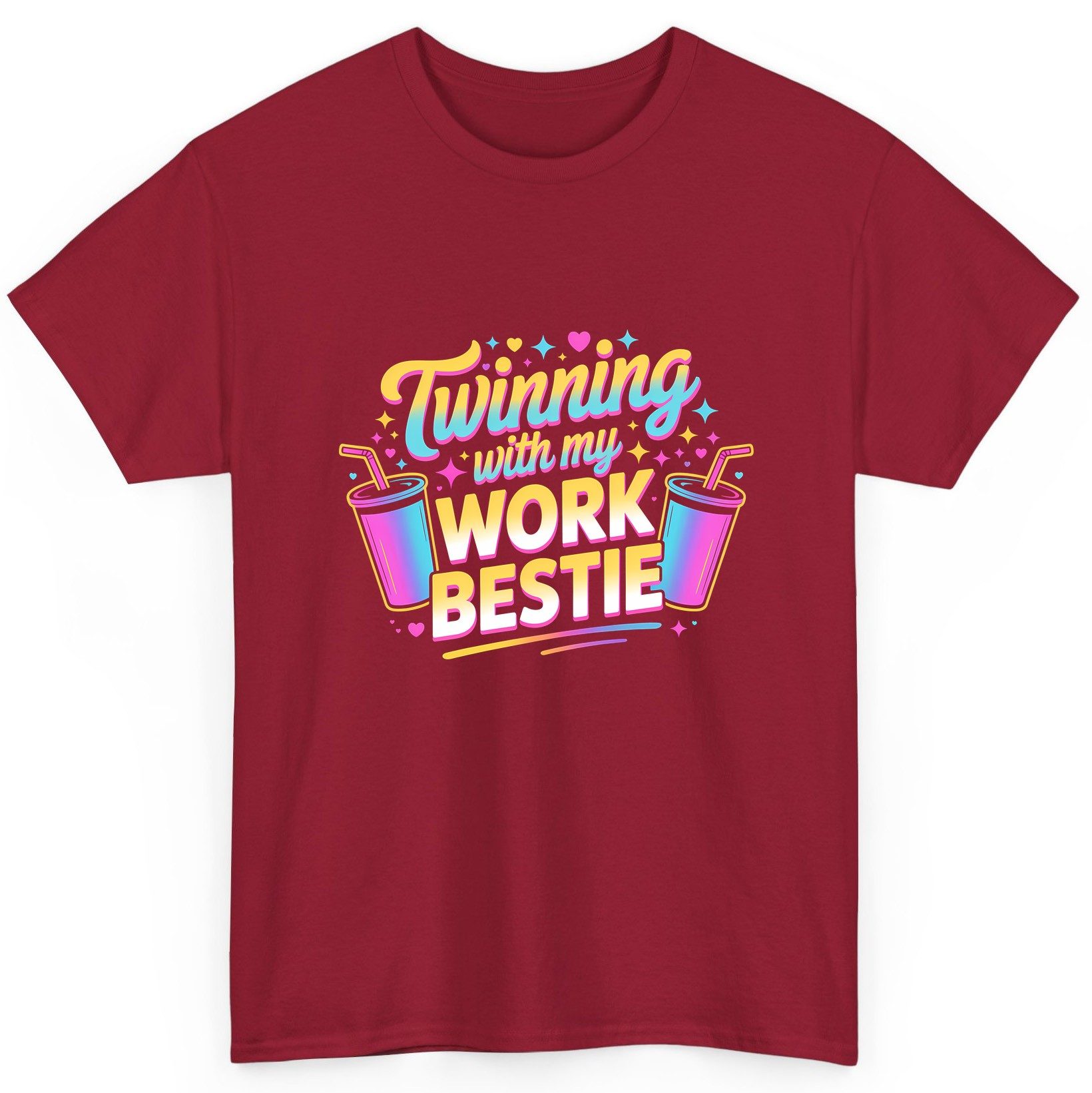 Twinning with My Work Bestie work friendship T-Shirt Cardinal Red product mockup