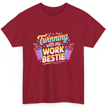 Twinning with My Work Bestie work friendship T-Shirt Cardinal Red product mockup
