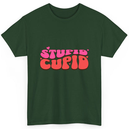 Stupid Cupid anti-Valentine's Day T-Shirt Forest Green product mockup