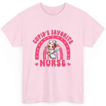 Cupid's Favorite Nurse nurse T-Shirt Light Pink product mockup