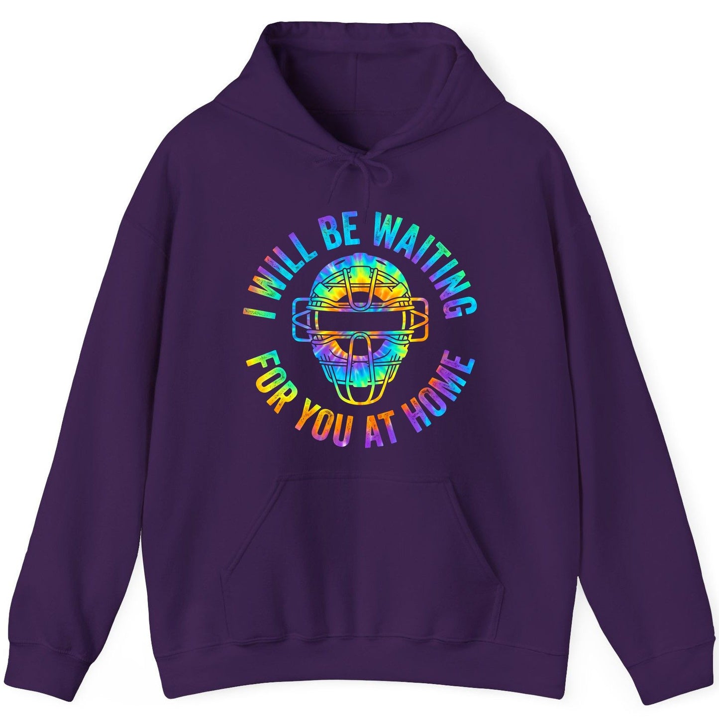 I Will Be Waiting for You at Home baseball catcher Hoodie Purple product mockup