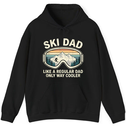 Ski Dad Like a Regular Dad Only Way Cooler skiing Hoodie Black product mockup