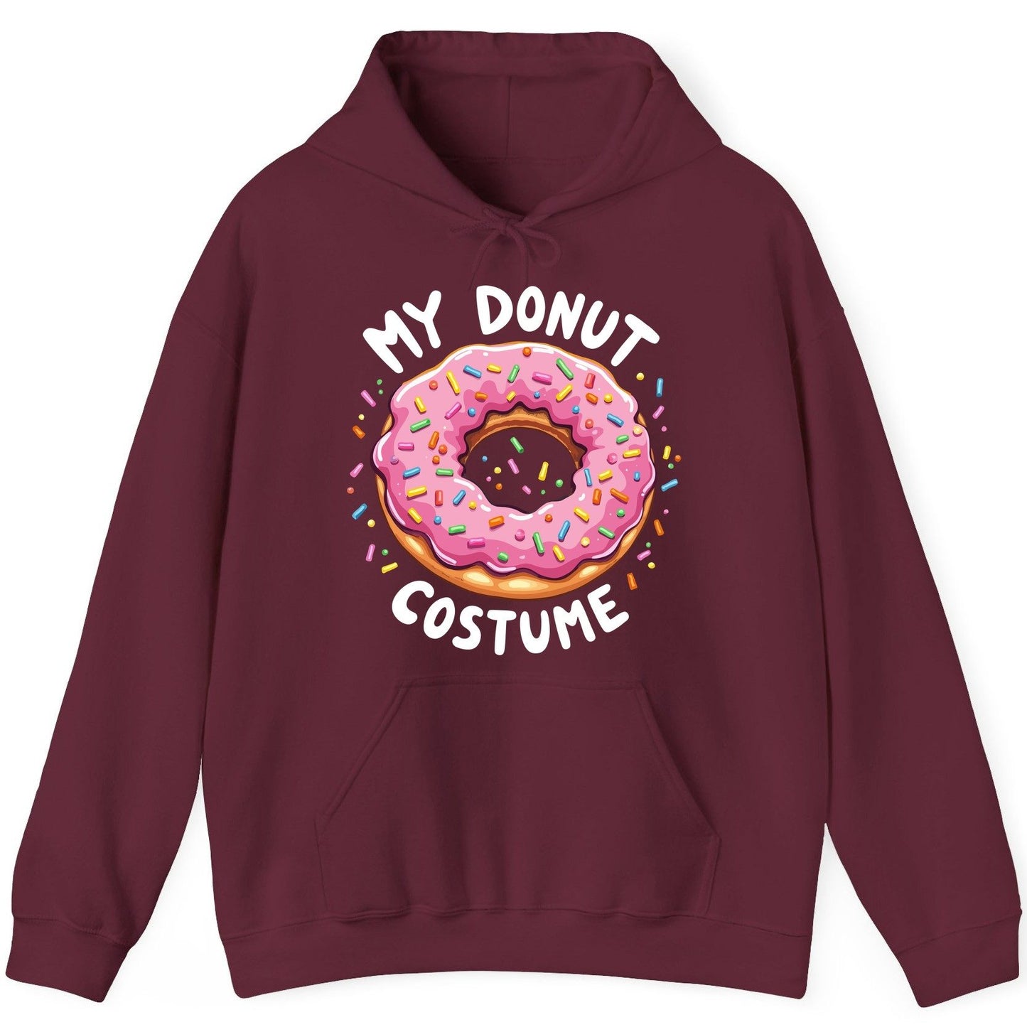 My Donut Costume donut Hoodie Maroon product mockup