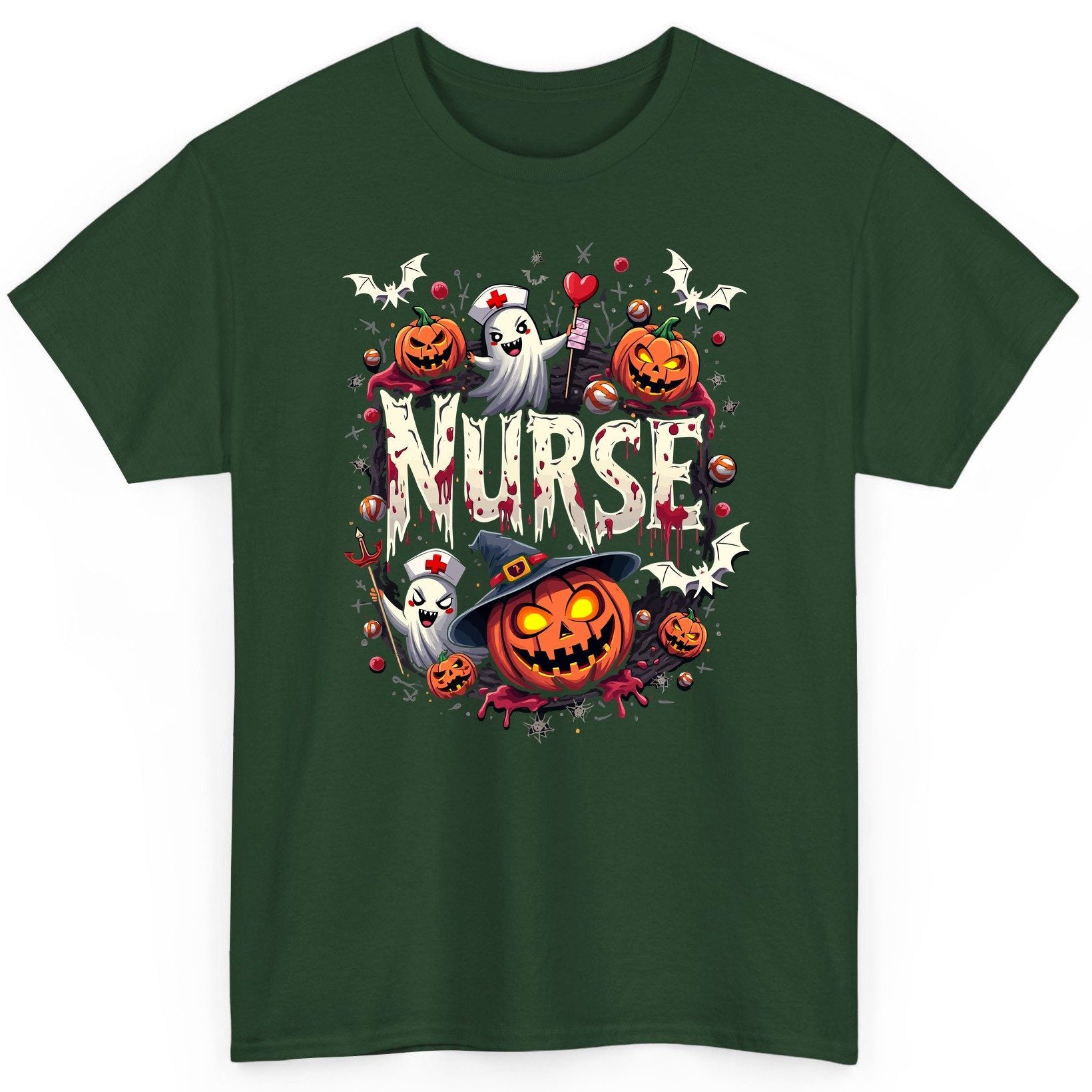 Nurse Halloween nurse T-Shirt Forest Green product mockup