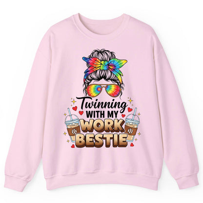 Twinning with My Work Bestie work bestie Sweatshirt Light Pink product mockup