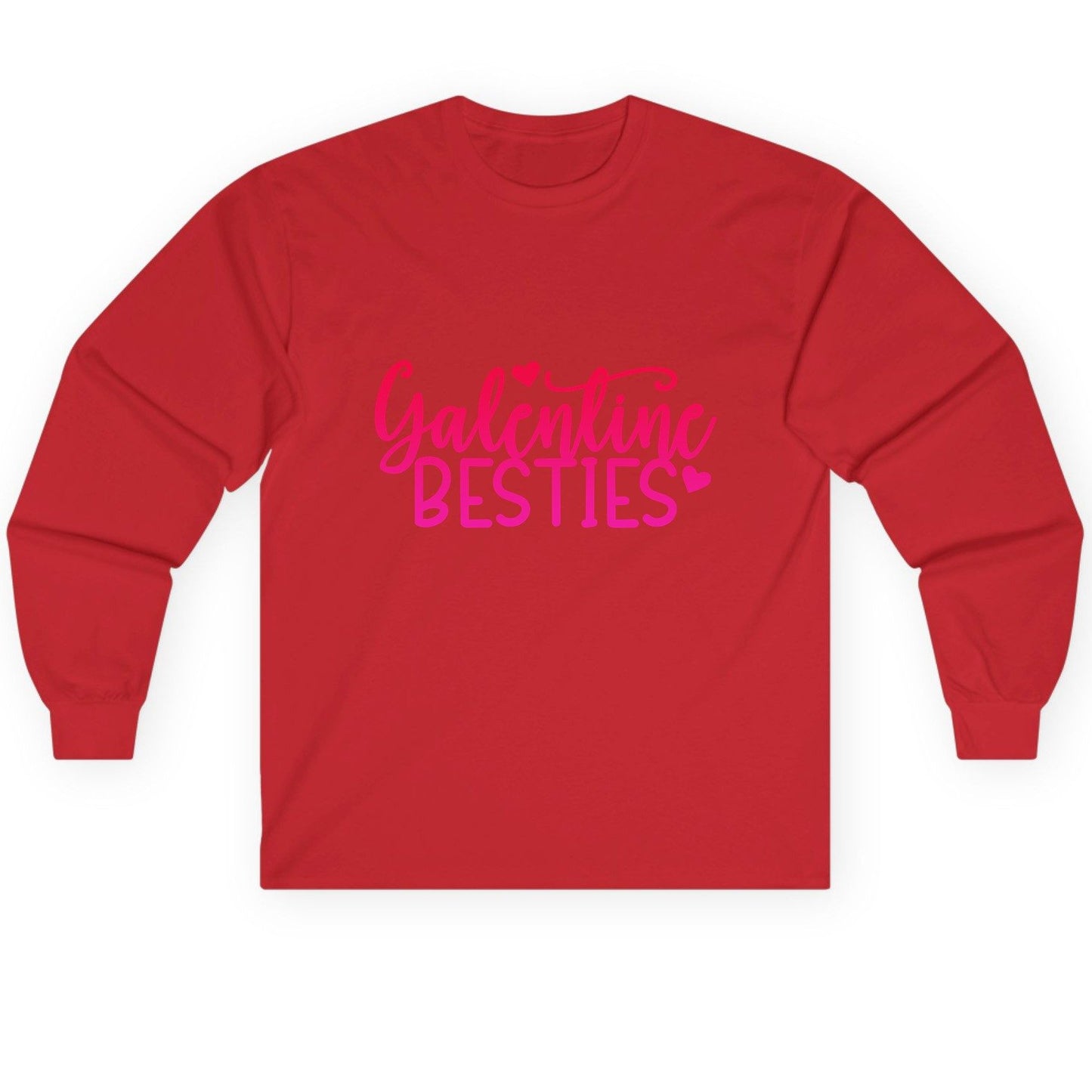 Galentine Besties galentine's day Long Sleeve Tee Red product mockup