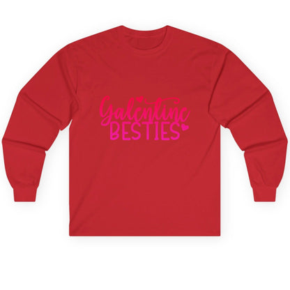 Galentine Besties galentine's day Long Sleeve Tee Red product mockup