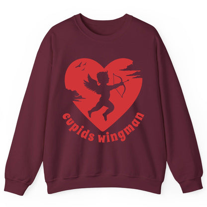 Cupids Wingman cupid Sweatshirt Maroon product mockup