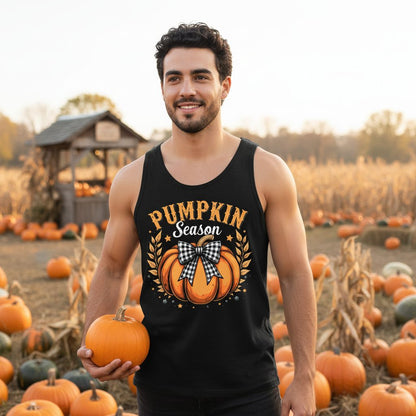 Pumpkin Season fall Tank Top Black lifestyle mockup
