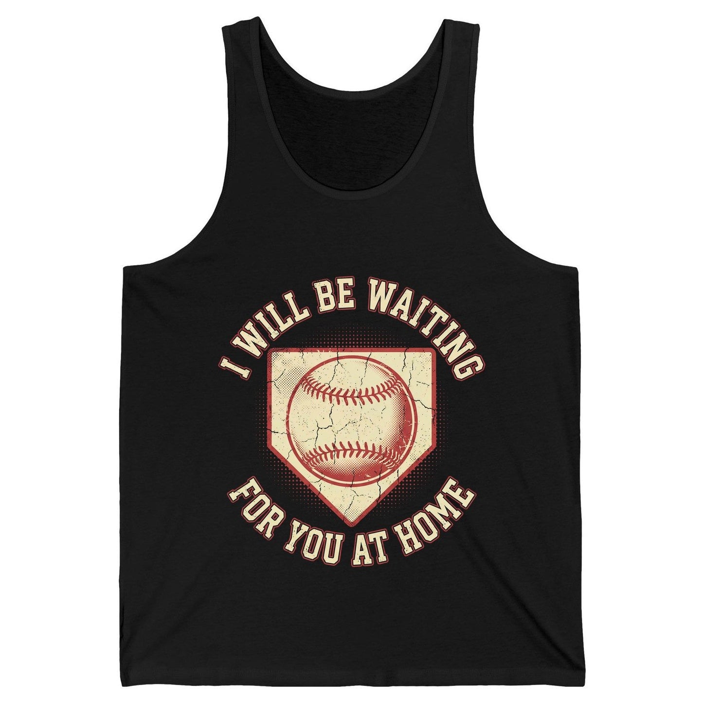 I Will Be Waiting for You at Home baseball Tank Top Black product mockup