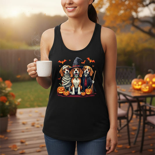 Halloween Beagles Costume beagles in Halloween costumes Tank Top Black lifestyle mockup