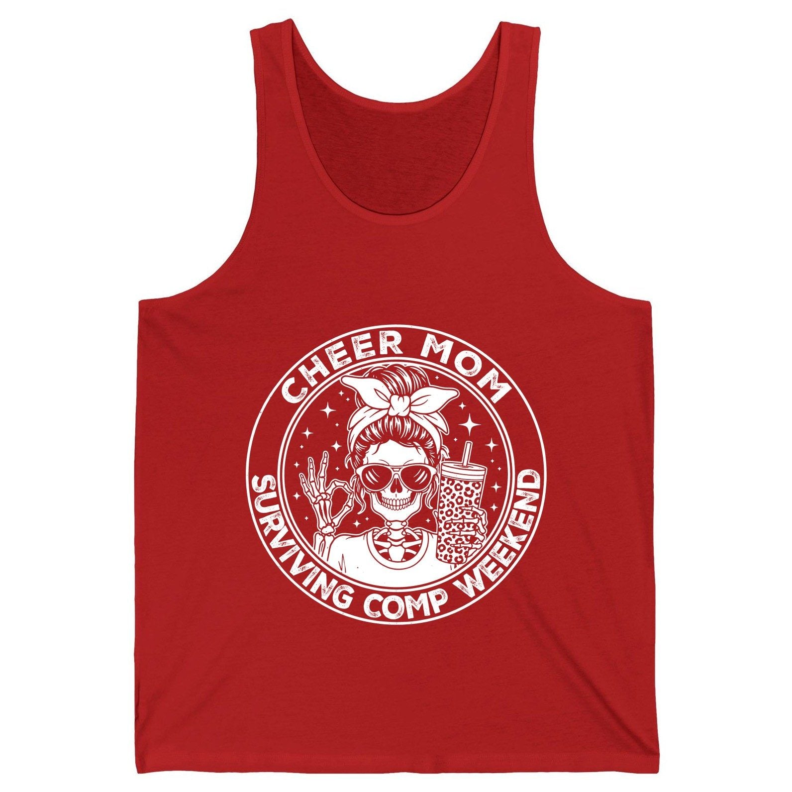 Cheer Mom Surviving Comp Weekend cheer mom Tank Top Red product mockup