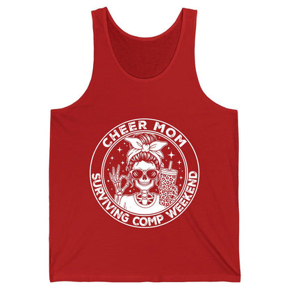 Cheer Mom Surviving Comp Weekend cheer mom Tank Top Red product mockup