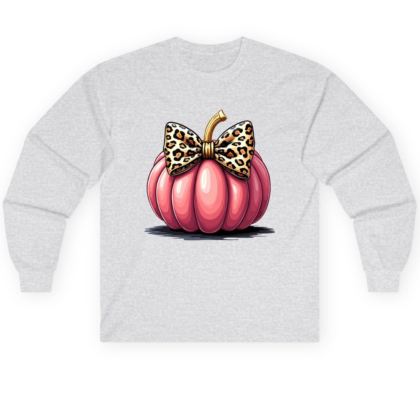 Pink Leopard Pumpkin pink pumpkin Long Sleeve Tee Ash product mockup
