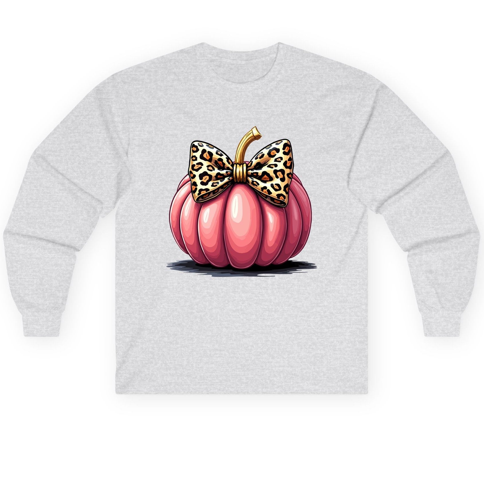 Pink Leopard Pumpkin pink pumpkin Long Sleeve Tee Ash product mockup